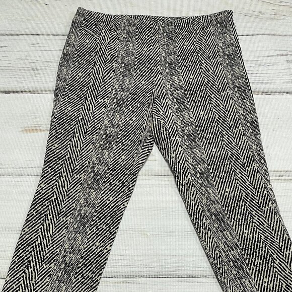 Free People Pants Printed Beige Black Side Zip Flat Front Small - Picture 13 of 13